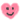 pink icon of a heart with a face