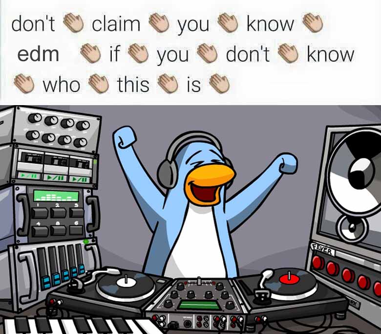 meme of club penguin dj